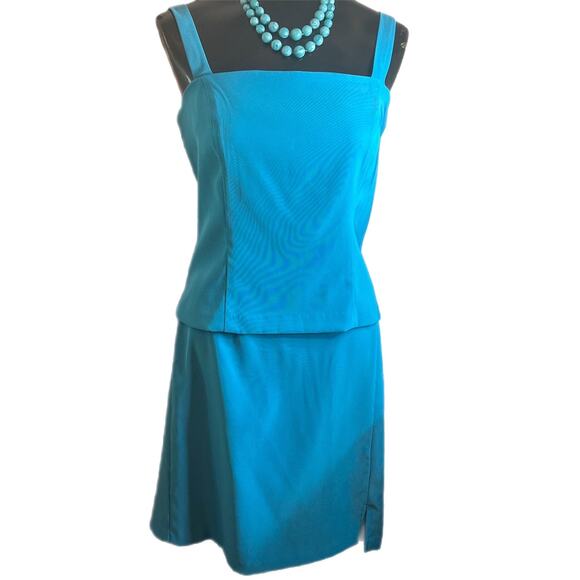 Giorgio Fiorlini 3-Piece Sky/Light Blue Skirt Vest Sleeveless Jacket Size 11/12 - Picture 1 of 12